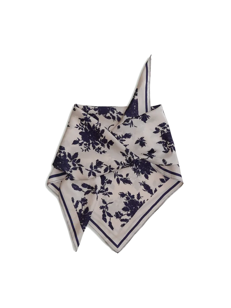 Floral silk scarf product photography in London