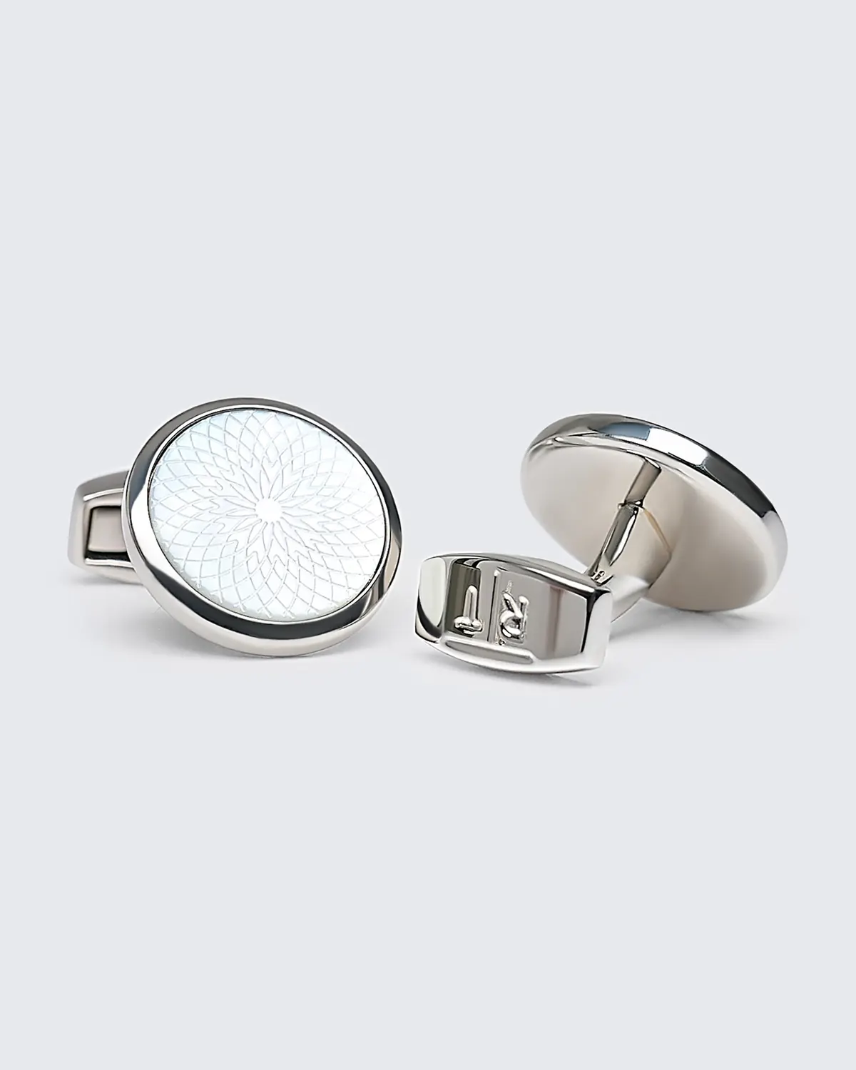 Cufflinks photographed as a still life detail