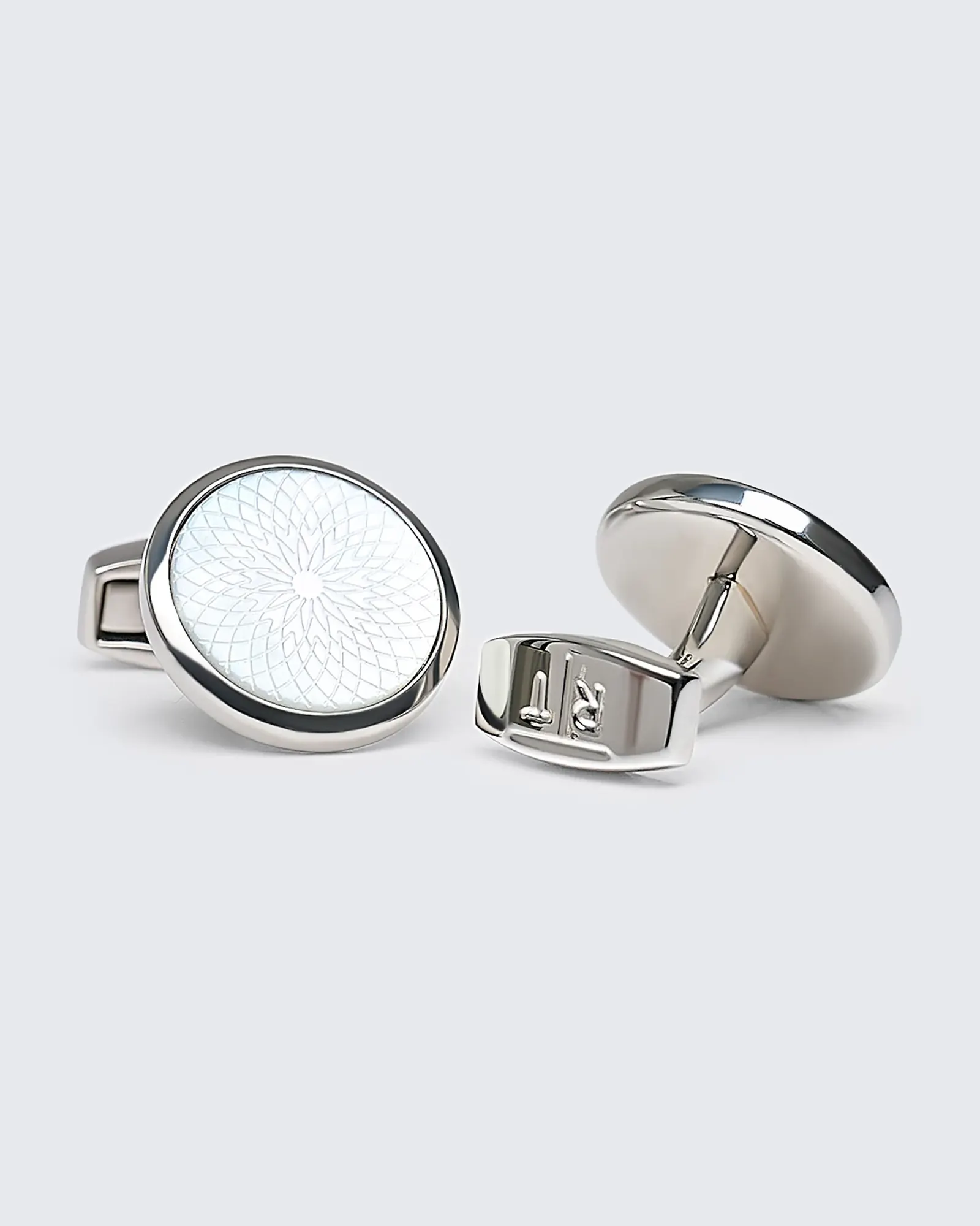 Cufflinks photographed in close detail for a product page