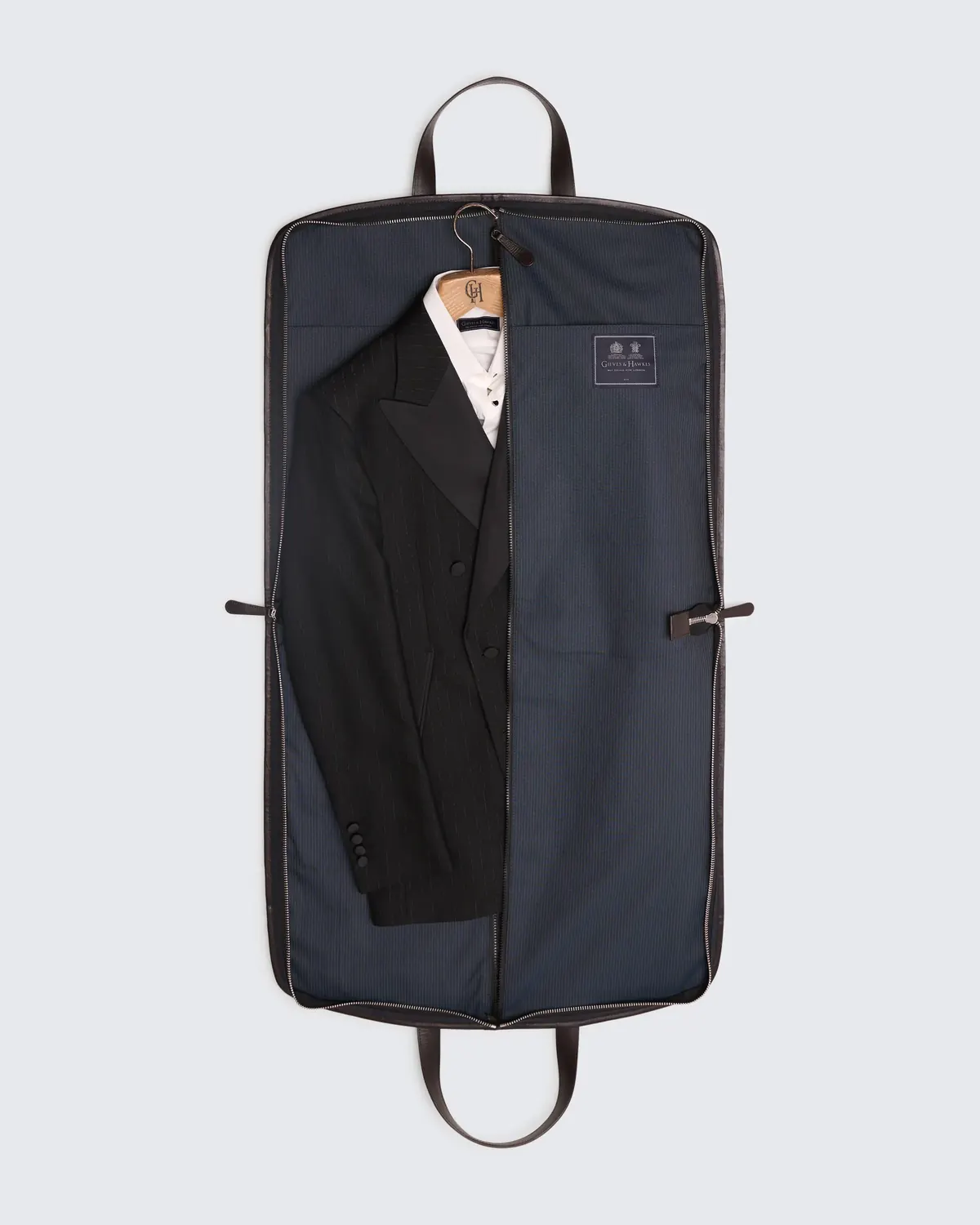 Suit carrier bag product photography