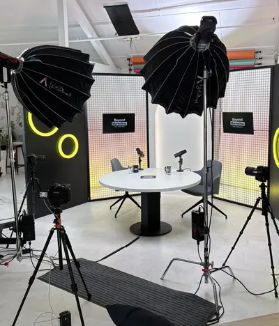 Podcast production set in London