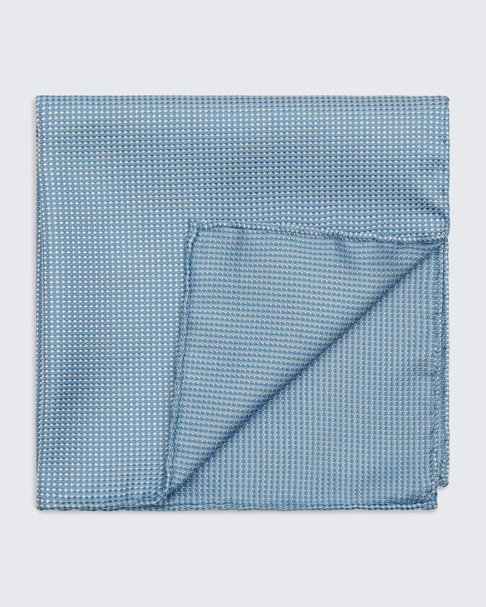 Sky blue pocket square product photography