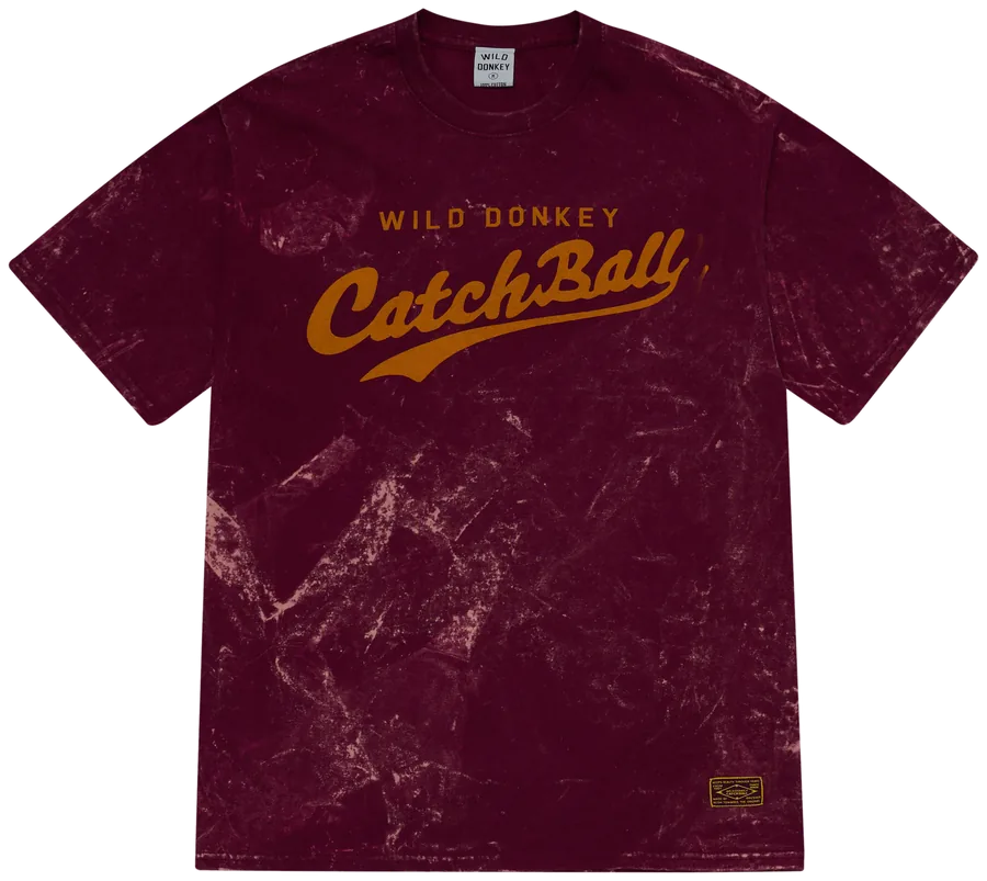 Maroon graphic t-shirt flat lay photography