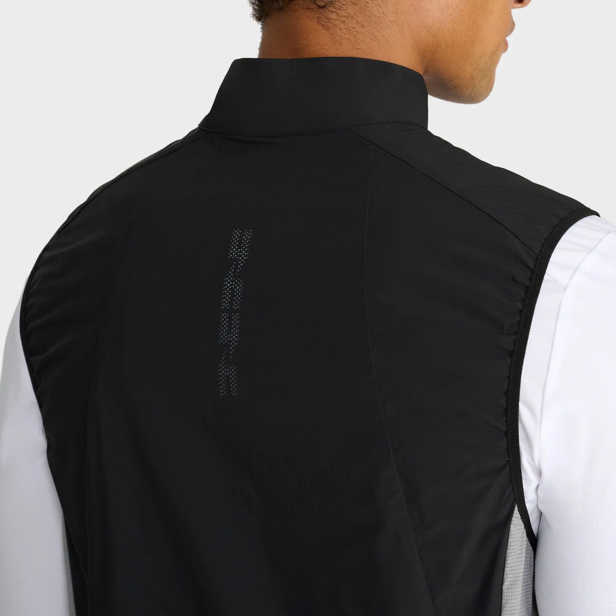 Yelir World black gilet back and collar ecommerce photography