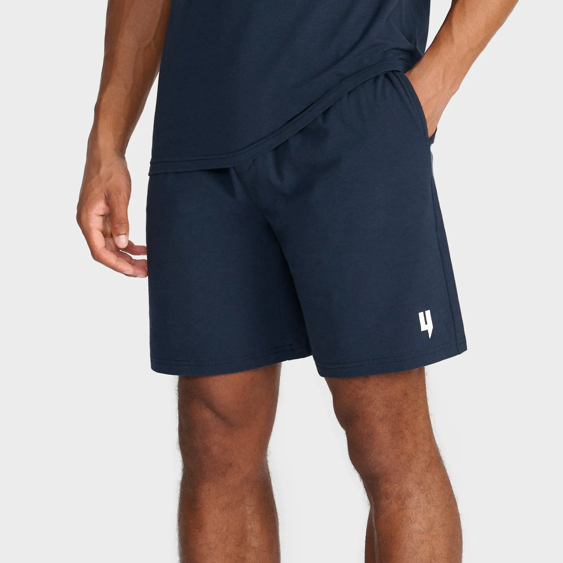 Yelir World navy shorts detail ecommerce photography